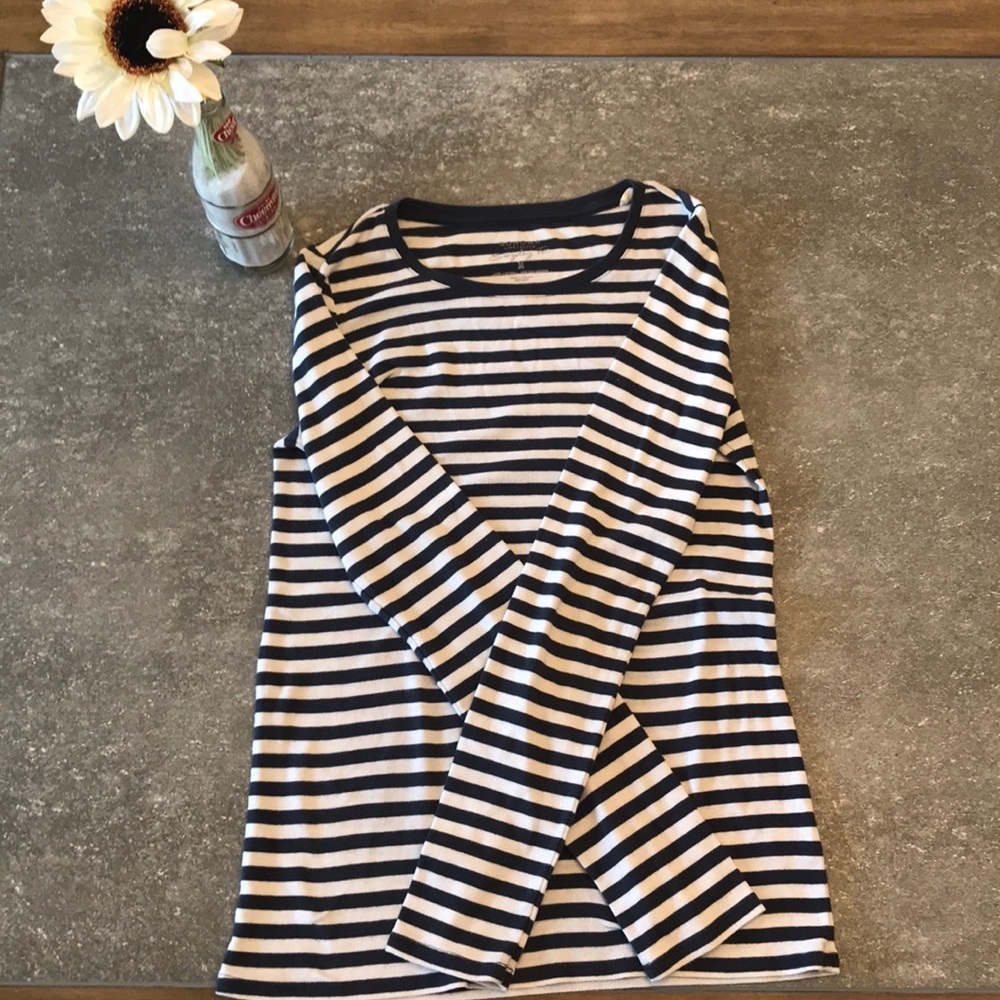 MERONA Blue & White Striped Longsleeve Tee